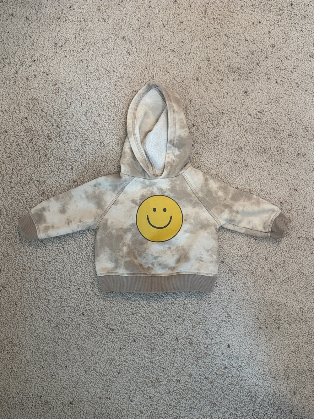 Little Co. by Lauren Conrad Kids Neutral Tie-Dye Hoodie with Yellow Smiley Face